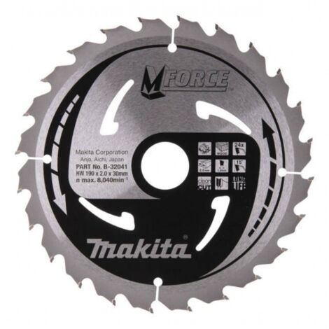 Makita B-32041 M-Force Lama TCT per sega circolare 190x30 mm per legno