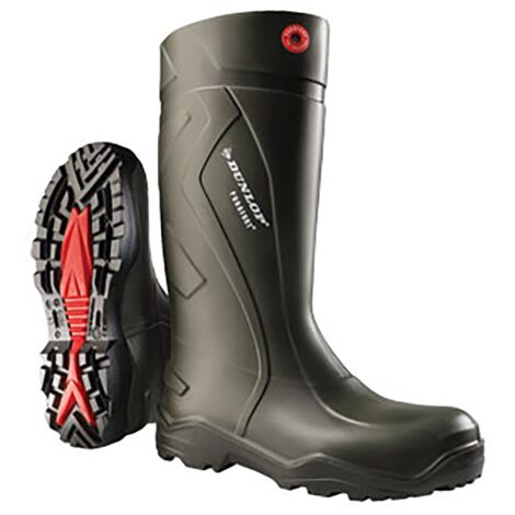 DUNLOP Protective Footwear, D760933, Purofort+ Full Safety, Verde Scuro/Rosso, Taglia 44 EU