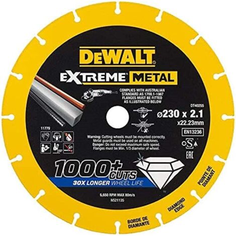 DeWalt DT40255-QZ Disco Diamantato Taglio Smerigliatrice 230 x 22,23 x 1,5 mm