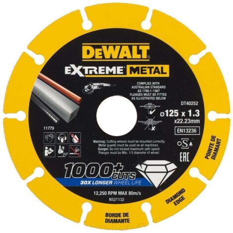 Disco Extreme per metallo DEWALT 125 x 22,23 x 1,3 mm - DT40252-QZ