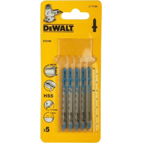 DeWalt DT2160-QZ Lama Seghetto Alternativo Universale HSS 76mm1,2mm 5pz Metallo