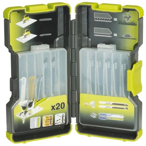 Ryobi RAK20JB Kit 20 Lame Seghetto Alternativo 75/100mm Legno Plastica Metallo (1/4)