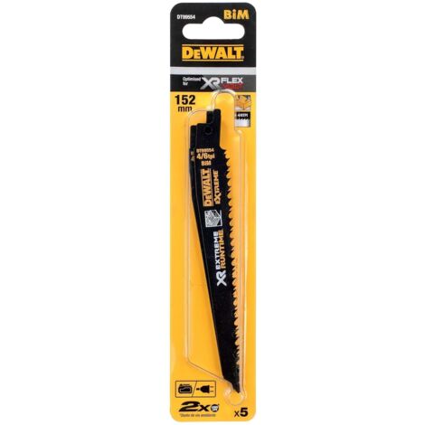 Lama a sciabola DEWALT XR Extreme runtime 152 mm per legno - 5 pezzi - DT99554