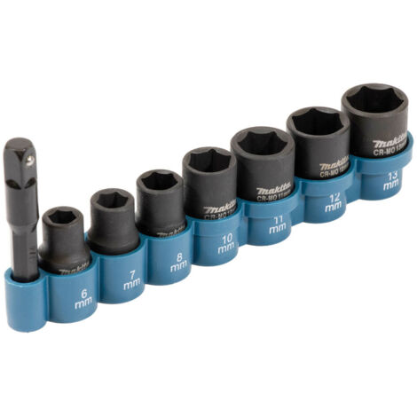 Makita E-12289 Set Bussole con adattatore 1/4&Prime 8 pezzi