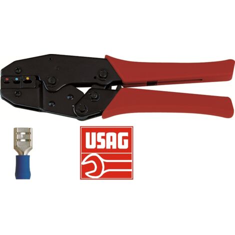 USAG 751 PINZA A CREMAGLIERA CRICCHETTO PER CAPICORDA ISOLATI CRIMPATRICE FASTON (1/5)