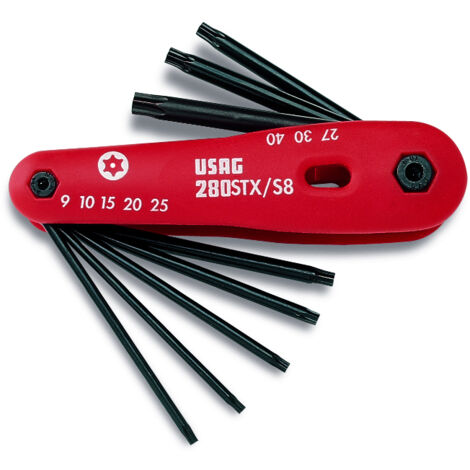Usag U02800195 Serie 8 Chiavi Maschio Per Viti Con Impronta Torx
