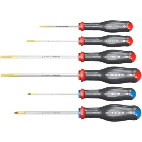 FACOM ATD.J6 - Set di 6 cacciaviti PROTWIST® per viti Phillips POZIDRIV® - Lame rotonde