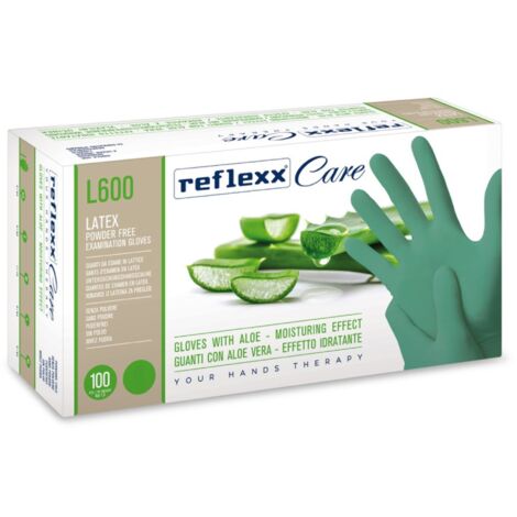 Reflexx L600 Guanti Lattice No Polvere Con Aloe Vera 6.2gr Cat.3 100 Pezzi L