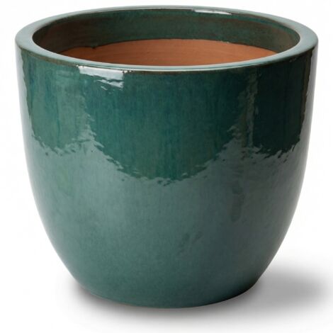 Provencelia Pflanzkübel Lancelot Ø47 cm Höhe 41 cm frostbeständig, keramisch, handgefertigt, Jade