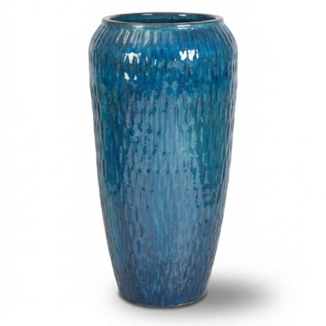 Provencelia Pflanzkübel Pompadour Ø30 cm Höhe 57 cm frostbeständig, keramisch, handgefertigt, Azurblau