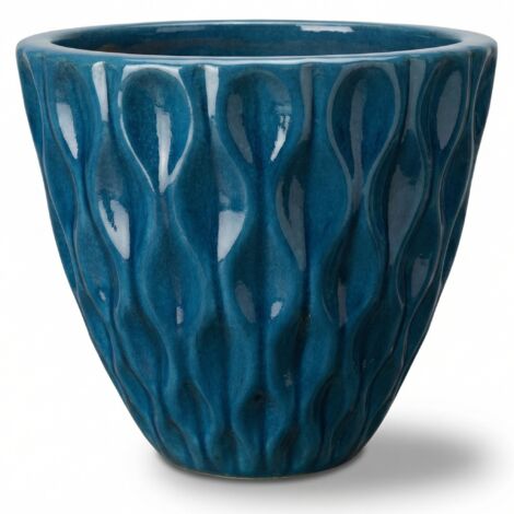 Provencelia Blumentopf Monet Ø28 cm Höhe 28 cm frostbeständig, keramisch, handgefertigt, Antikblau