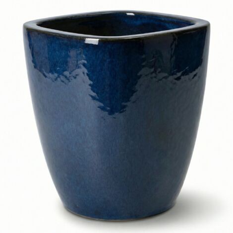 Provencelia Blumentopf Vauban Ø18 cm Höhe 21 cm frostbeständig, keramisch, handgefertigt, Meeresblau (1/5)