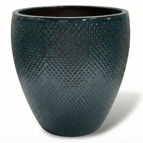Provencelia Blumentopf Signac Ø22 cm Höhe 25 cm frostbeständig, keramisch, handgefertigt, Petrolblau (1/5)