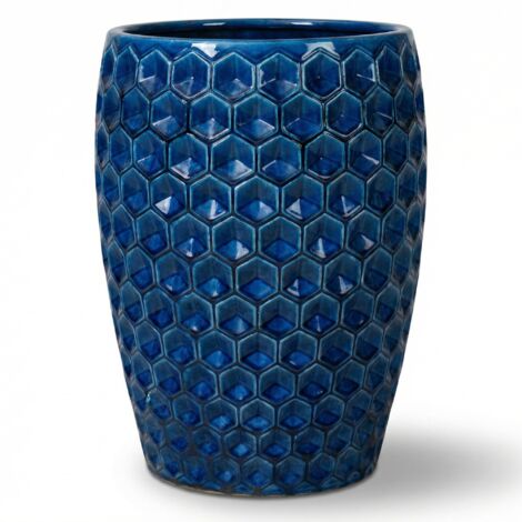 Provencelia Pflanzkübel Versailles Ø38 cm Höhe 54 cm frostbeständig, keramisch, handgefertigt, Blau