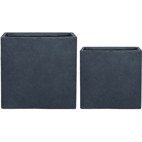 Provencelia Alpha Pflanzgefäß Beton 60x25 x H 60 cm Dunkelgrau — Pflanzkübel groß frostbeständig handgefertigt recycelter Faserbeton Blumentopf Garten Terrasse Balkon (1/5)