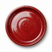 Provencelia Keramik-Untersetzer für Blumentöpfe Ø 34 cm – Imperialrot – glasiert, frostbeständig & handgefertigt