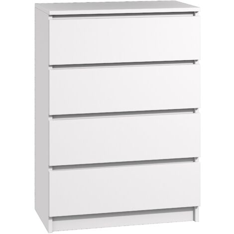 Kommode mit 4 Schubladen Sideboard Schrank weiss (1/5)