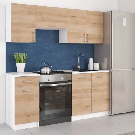 Moderne Küchenzeile LECO 180 cm in Buche Artisan – funktionales Design für jede Küche (1/3)