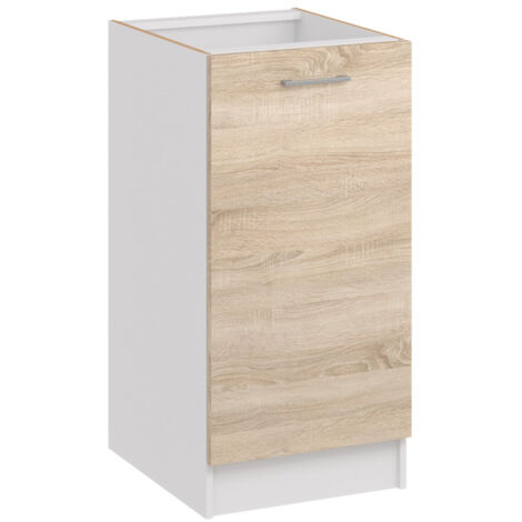 Küchenunterschrank 45 cm sonoma – Moderner Küchenschrank mit glatter Front und Griff – Höhe 82 cm