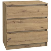 Kommode mit 3 Schubladen Sideboard Artisan Anrichte holz 70 cm