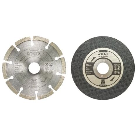 RYOBI Kit 6 disques pour meuleuse - 115 mm - RAK6AGD115