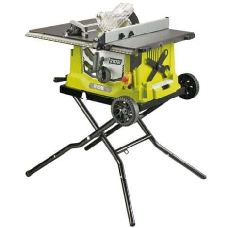 RYOBI Scie sur table électrique 1800W 254mm - piètement rétractable - roues - extension - RTS1800EF-G