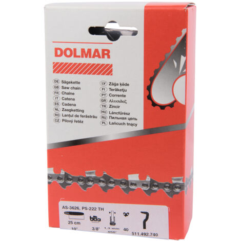 Makita – Chaîne de tronçonneuse 10 pouces DUC252 – 40 maillons – Pour bois dur – Coupe nette sans éclat – Compatible DCS231T, DCS232T