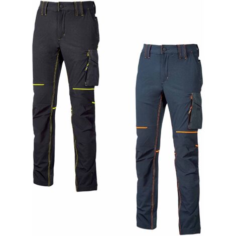 Pantalon de travail déperlant noir M – Tissu U-4 respirant et doux – Coupe slim fit avec poches multifonctionnelles – Protection lombaire (1/10)