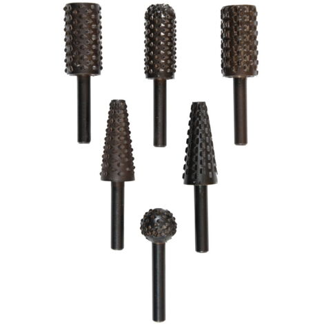 KWB Einhell 49495500 Jeu de 10 râpes pour fraiser la sculpture sur bois et tôle Ø6mm (1/5)