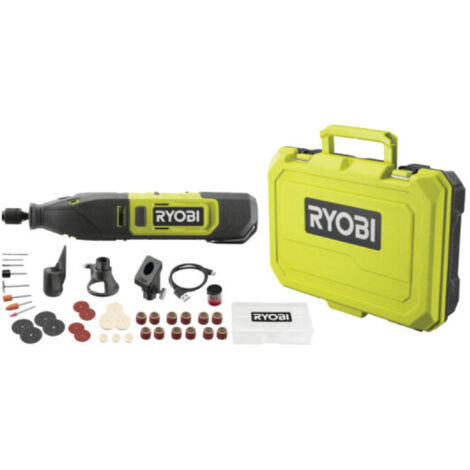 RYOBI Mini-outil multifonction RRT12-120BA3/35 - 12V - 1 Batterie 2.0Ah - 1 Câble USB C - 35 Accessoires