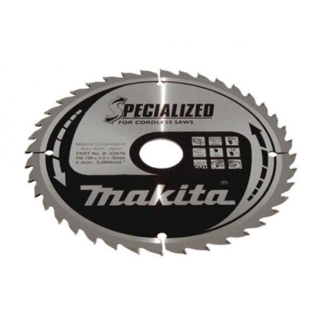 Makita B-32976 Lame de scie circulaire TCT spécialisée 190x30mm 40T bois (1/3)