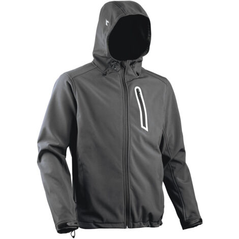 Diadora – Veste de travail softshell haute visibilité Sail Storm Grey L – 3 poches zippées – Détails réfléchissants – Résistance au vent 3000 mvp (1/10)
