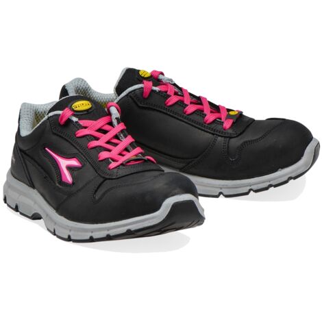 Chaussure de travail Utility Diadora Run Low S3 Src Esd Noir Rouge Fuchsia 40