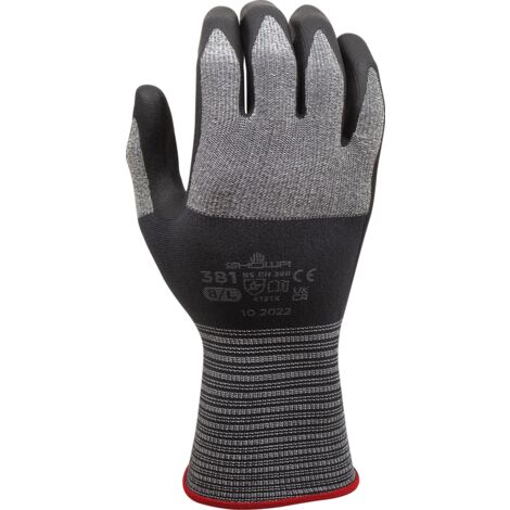 Showa 381 Gant de travail sans couture Microfibre Nitrile Usage général 7/M (1/6)