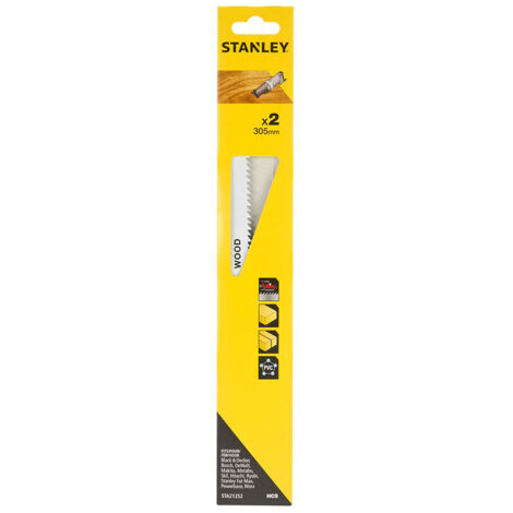 Stanley STA21252-XJ Lames de scie alternative HCS Finition fine 305 mm Bois 2 pièces (1/2)
