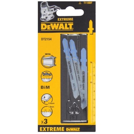 Lame de scie sauteuse Dewalt DT2154-QZ pour métal 86,5 x 1,7 mm 3 pièces