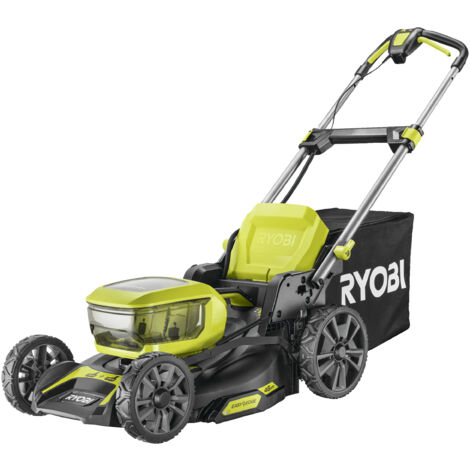 Ryobi – Tondeuse à batterie 46 cm – Moteur Brushless – Réglage hauteur 10 positions – Sac 55L – Pour jardins jusqu'à 600 m² - RY18LMX46A-0