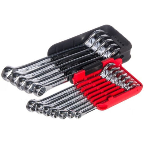 Facom – Clés mixtes 12 pièces – Profil OGV® 12 points – Décalage 15° pour maniabilité – Tailles de 4 à 41 mm – Coffret compact