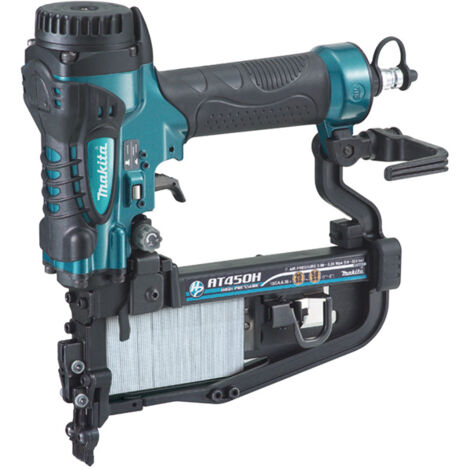 Makita – Agrafeuse pneumatique haute pression AT450H – Longueur agrafe 25-50mm – Pression max 22.6 bar – Pour bois dur et teck