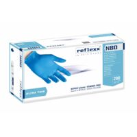 Gants en nitrile Reflexx N80B sans poudre 100 % sans latex 3,2 g Cat. 3 100 pièces L