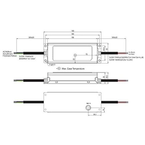 TRANSFORMATEUR MEAN WELL 150W 24V 6.25A XLG-150-24-A IP67 WATERPROOF