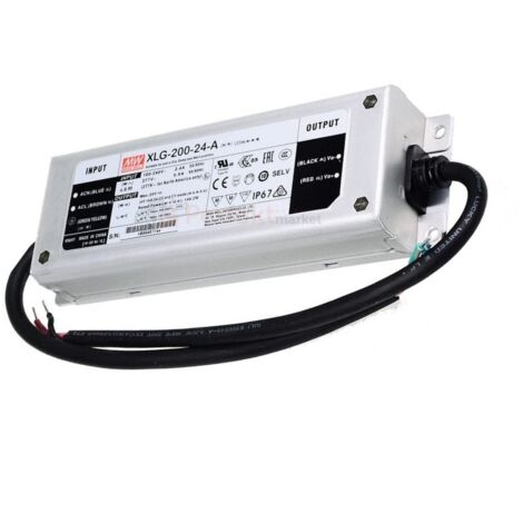 ALIMENTATION TRANSFORMATEUR MEAN WELL 200W 24V IP67 XLG-200-24A WATERPROOF