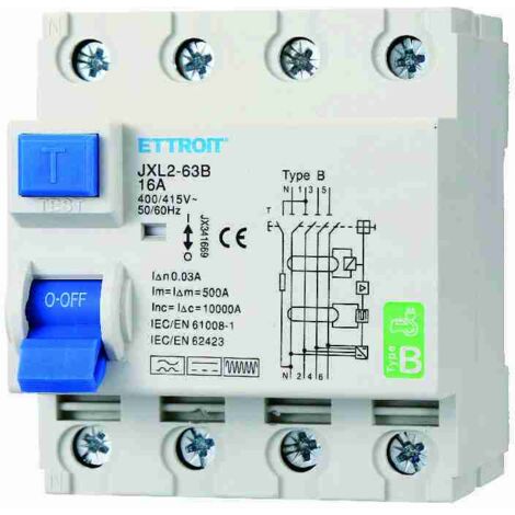 Hager aardlekautomaat B16 30mA 3-fase (4P) 6kA (ADM416G