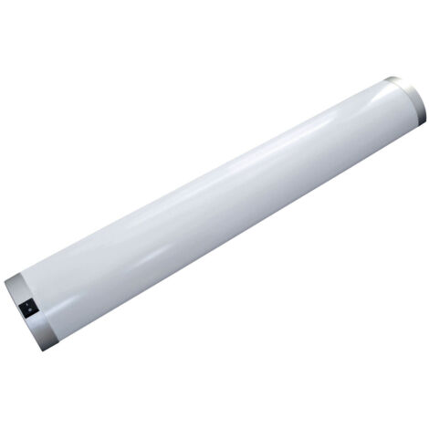 Réglette LED Argent 8W, 500 lumens, 4000K blanc-neutre, interrupteur on/off, garantie 5 ans - Tibelec (1/3)
