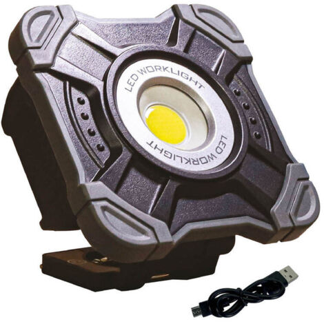 Mini Projecteur LED rechargeable USB, 10W, 1000 lumens, IP54, IK07, crochet, aimant puissant, garantie 3 ans - Tibelec (1/5)