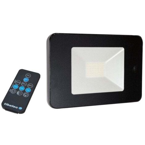 Tibelec – Projecteur à détecteur de mouvement 32W – 2800 lumens – IP65 étanche – 4000K – Étrier orientable – Télécommande incluse