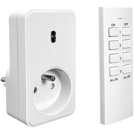 Tibelec – Prise de courant commandée à distance 16A – Télécommande 70m – 3680W max – Compatible avec appareils standards – Installation rapide