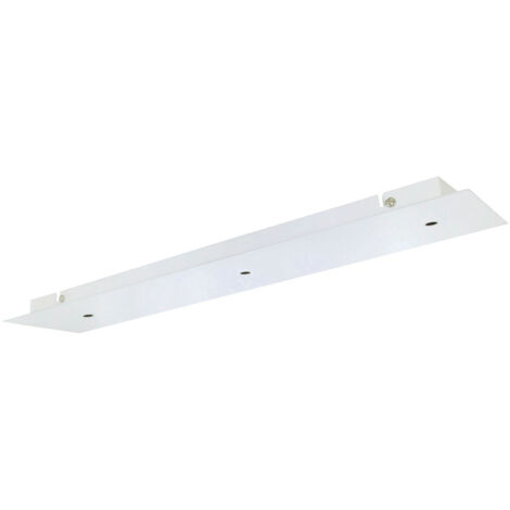 Tibelec – Plafonnier rectangulaire blanc en métal 120x550mm – 3 câbles avec serre-câbles inclus – Pour installation sécurisée