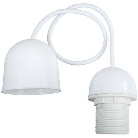 Monture suspension luminaire E27 blanche arrondie pour abat jour, 60W maxi- Tibelec