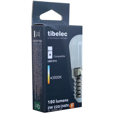Ampoules LED 2W / 180LM compatible frigo, congélateur culot E14- TIBELEC